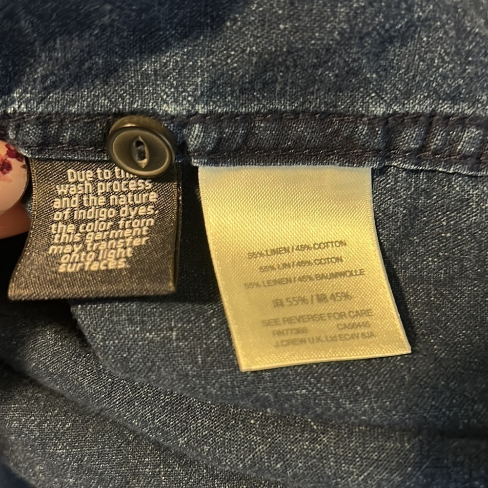 J Crew Dark Blue Button Down M Short Sleeve - Picture 6 of 6